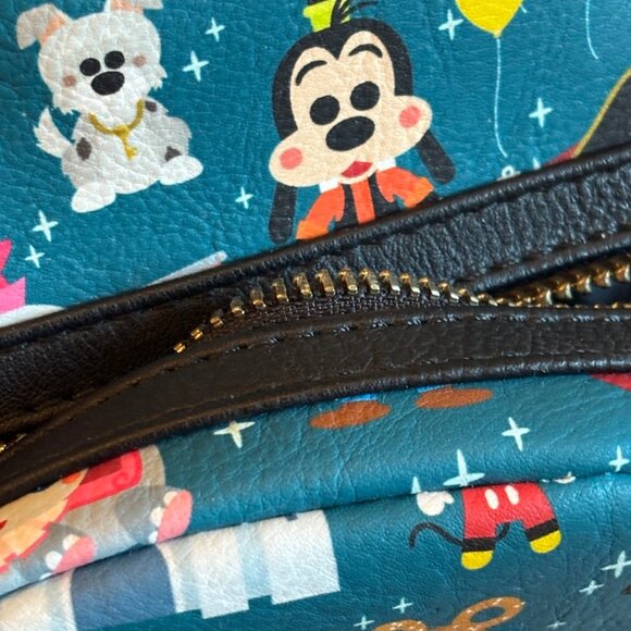 DISNEY PARKS LOUNGEFLY BACKPACK Disney Characters Blue EUC - Picture 14 of 16